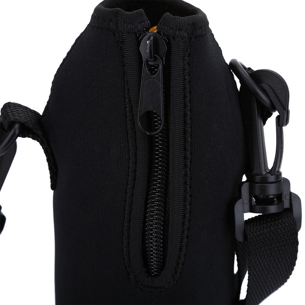 Outdoor Sports Water Bottle 1L Thermal Holder Case Cover with Strap (Black)