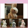 Cute Realistic White Rabbit Plush Toy Key Chain Soft Stuffed Animal Kids Present