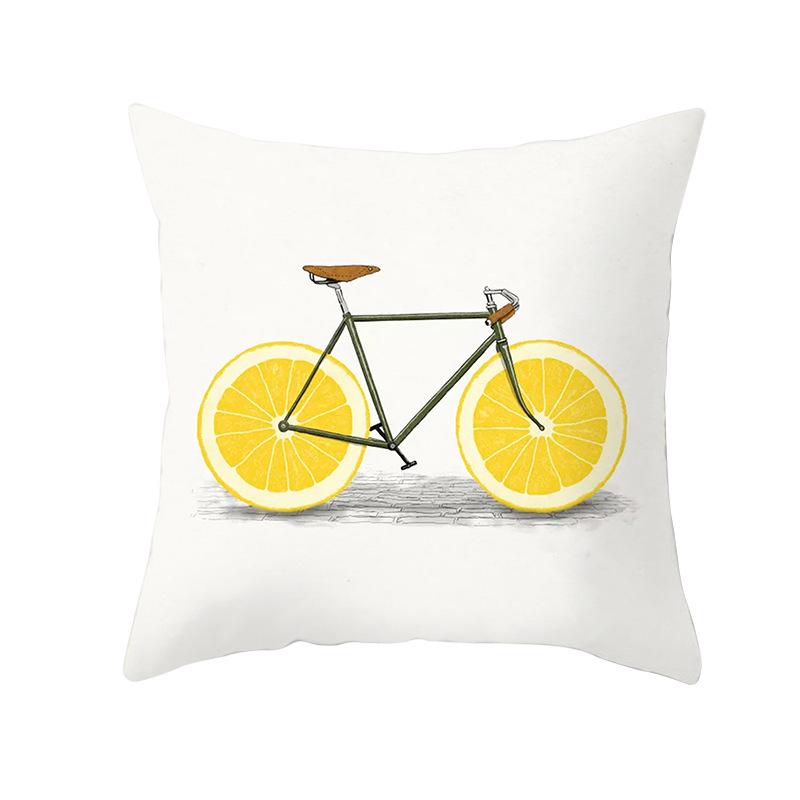 Summer Lemon Pillowcase Pineapple Leaf Peach Skin Velvet Home Living Room Bedroom Pillowcase