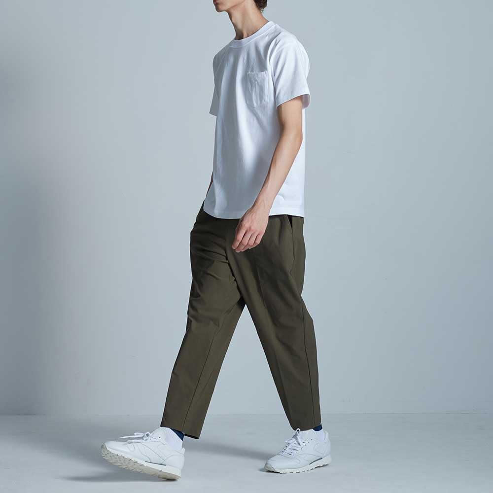 Stretch Pants BODY Wild Rayon Blend Wide Tapered Black [Gunze] WILD/Body Men's