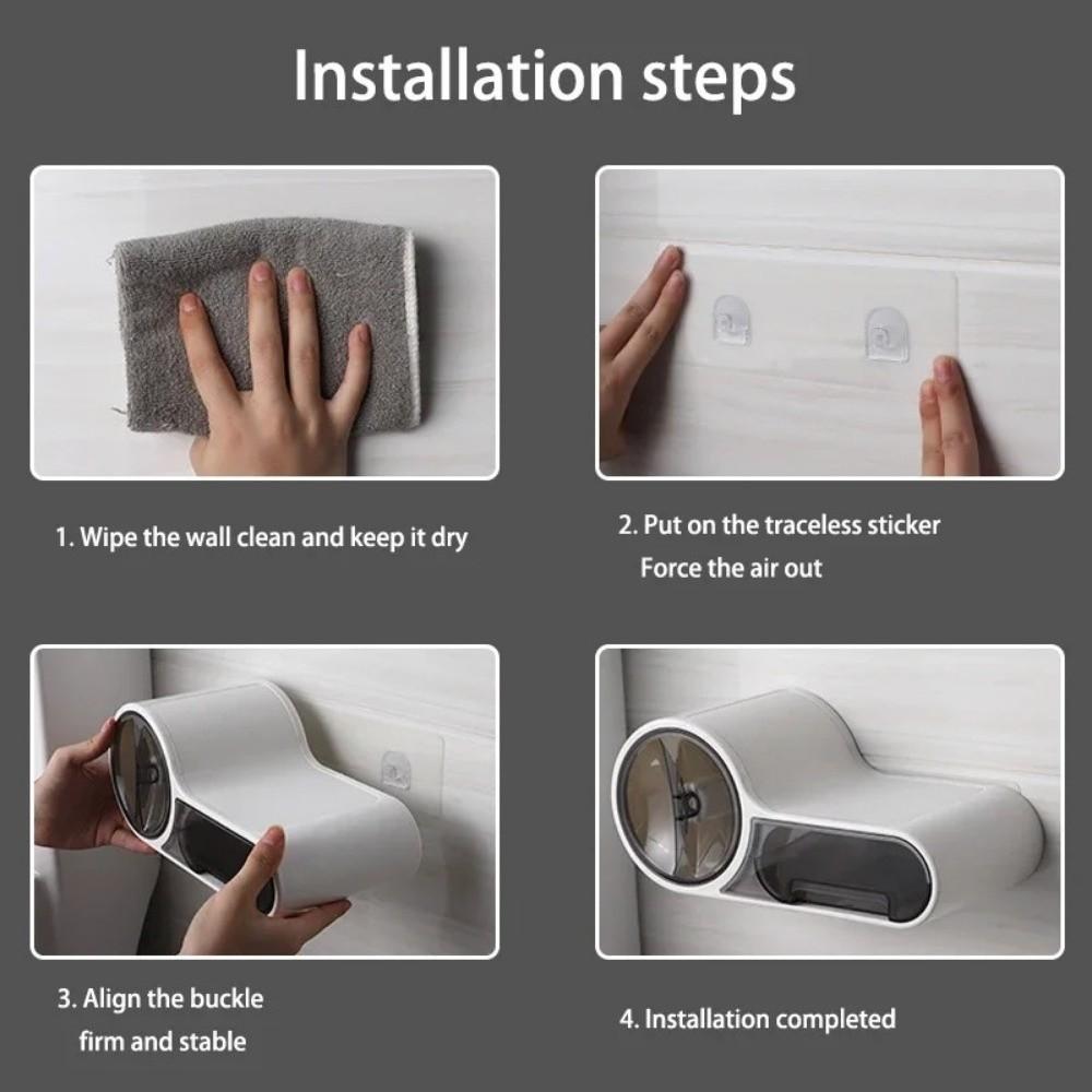 Wall Mounted Toilet Paper Storage Box Plastic Material Toilet Paper Dispenser Household