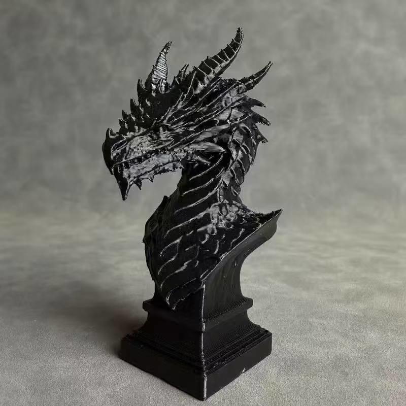 Kreative 3D-gedruckte Drachenkopf-Skulptur Heim-Schreibtisch-Ornament für Wohnzimmer Bar Gotische Dekoration Für Ihn Geburtstagsgeschenk