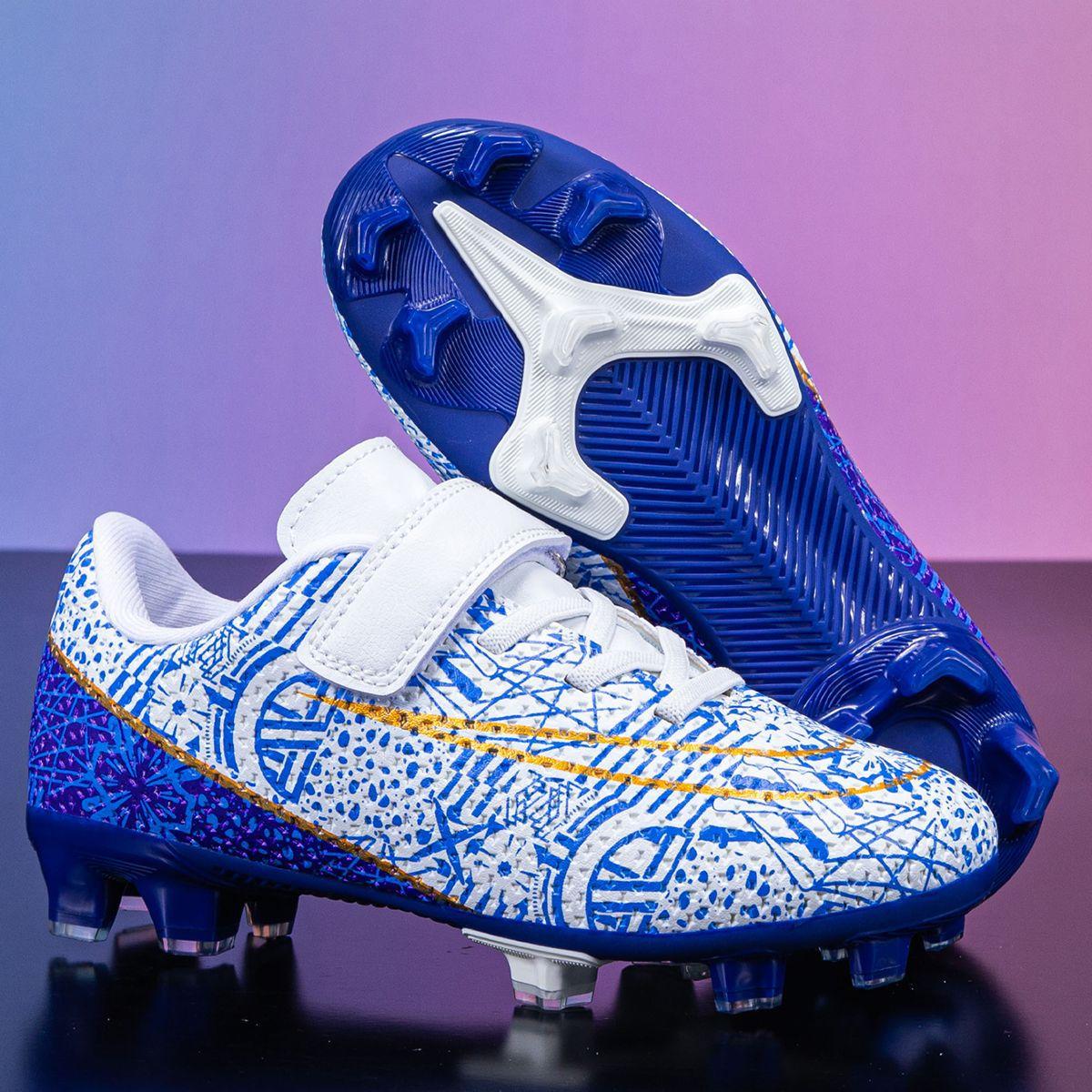 

Children s football shoes low-top Velcro new student indoor lawn training shoes long broken nail sports shoes 28