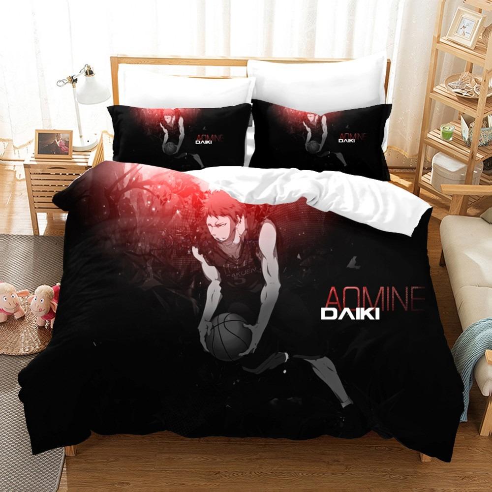 Anime KurokoS Basketball Kuroko Tetsuya Bedding Collection With Bed Linen Cartoon Duvet Cover Collection Pillowcase Twin Size For Boys Bedclothes