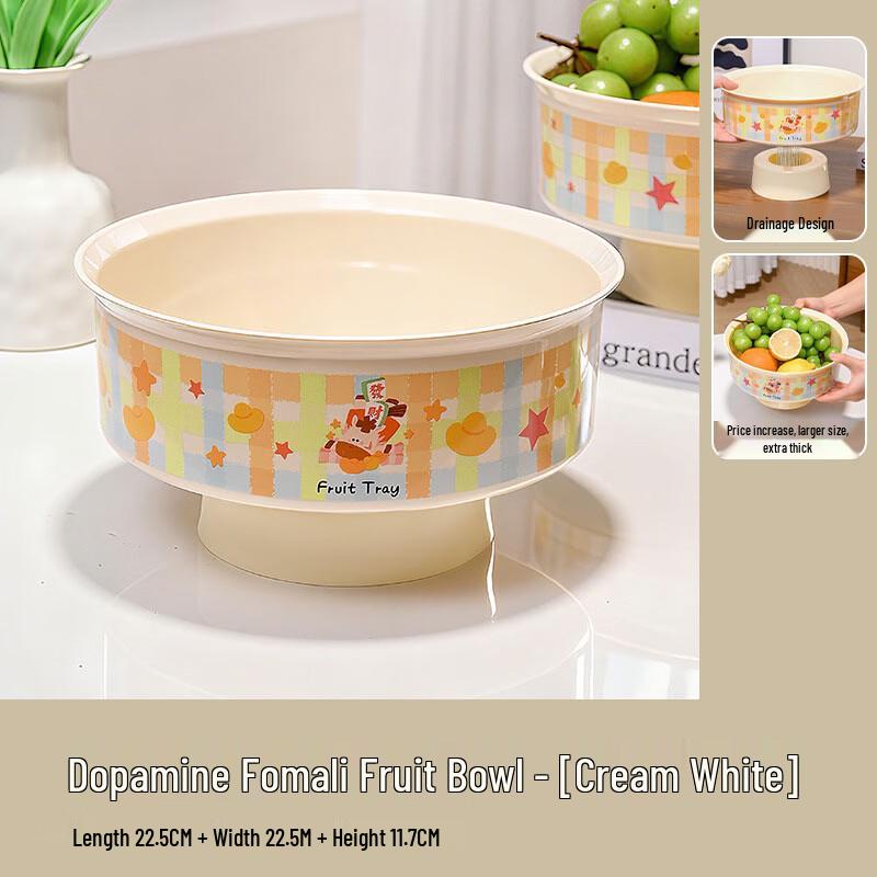 Draining High-Foot Fruit Plate