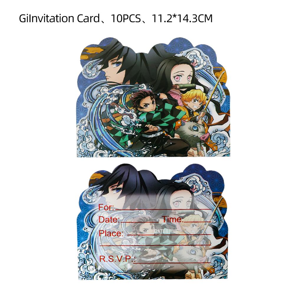 Anime Dämon Geburtstagsparty Dekoration Einweg-Geschirr Teller Tischdecke Becher Serviette Babyparty Kinder Partygeschenke Zubehör