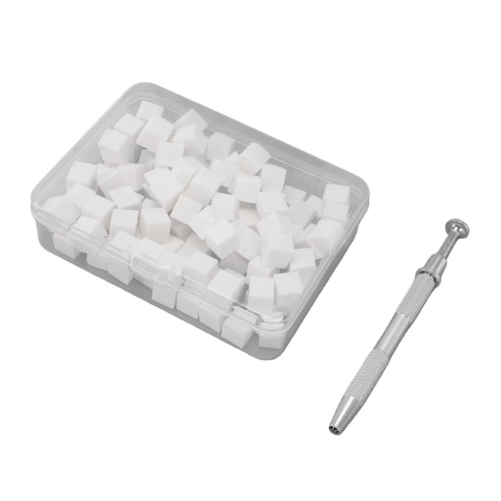 100pcs Nail Art Sponges with Gripper Pen Storage Box DIY Nail Art Sponge Tools Set