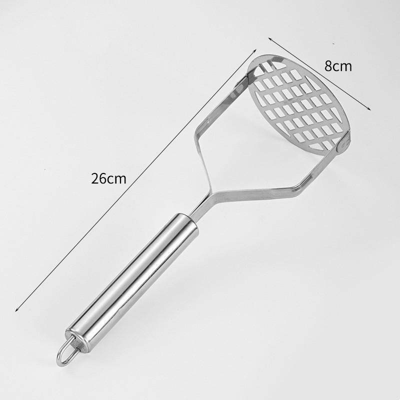 Stainless Steel Potato Masher With Round And Square Openings For Home Kitchen Use