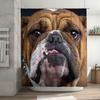 Vibrant Bulldog Print Shower Curtain for Pet Lovers Waterproof Fabric with Rod Pocket, Perfect Decoration for Bathroom