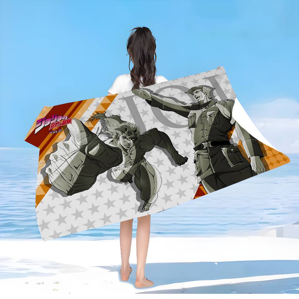 Japan Anime JoJo Bizarre Adventure Beach Towel Colorful Bath Towels For Girl Microfiber Quick Dry Yoga Spa Gym Pool