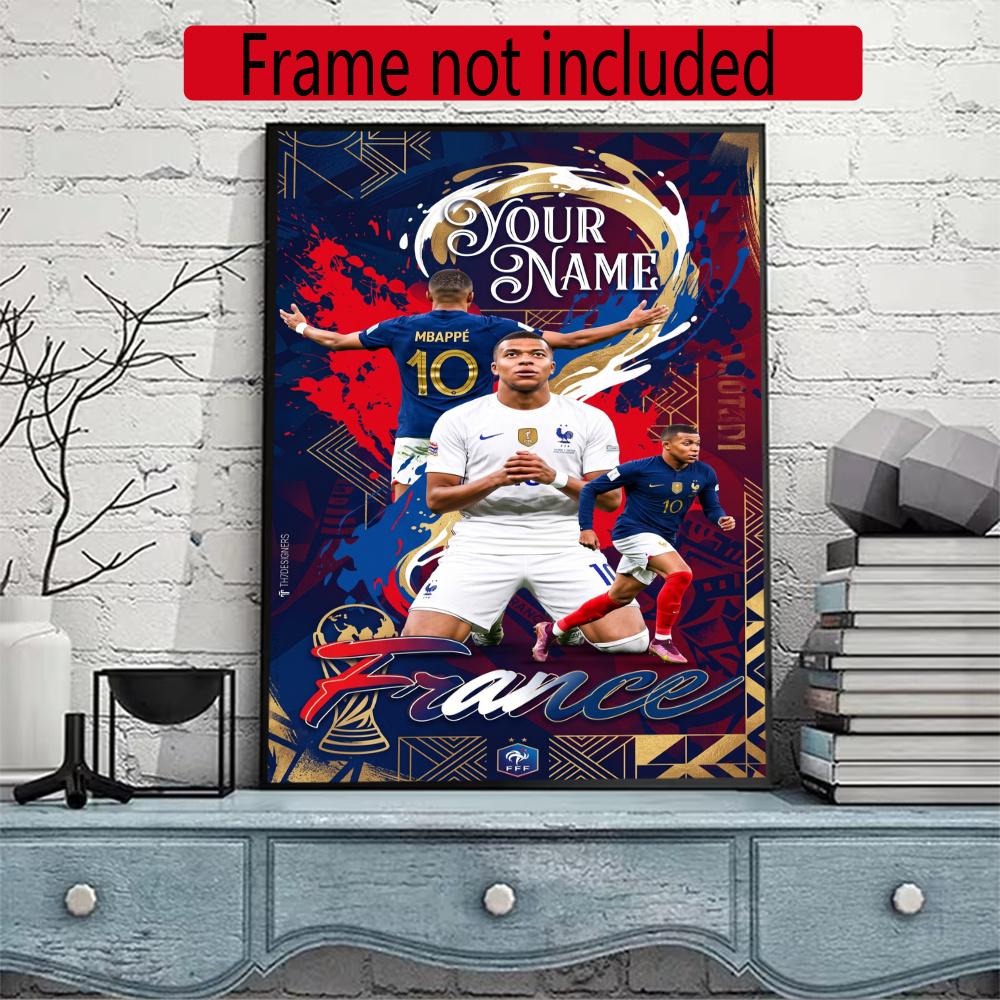 Mbappe Personalized Name Diamond Paintings Mosaic Wall Round Diamond Art Painting Kits Embroidery Crystal Accessories Frameless