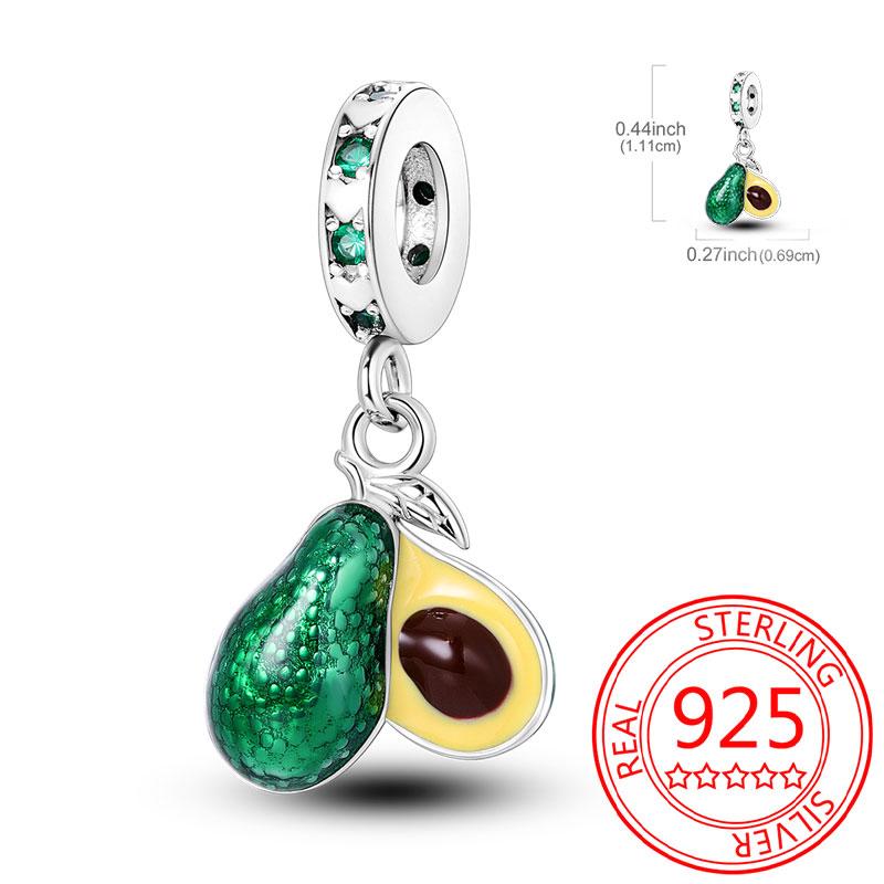 Delicious Food Copper Doughnut Cake Dessert Fruit Fine Wine Bead Pendant Fit Bracelet Necklac Boutique Jewelry Gift