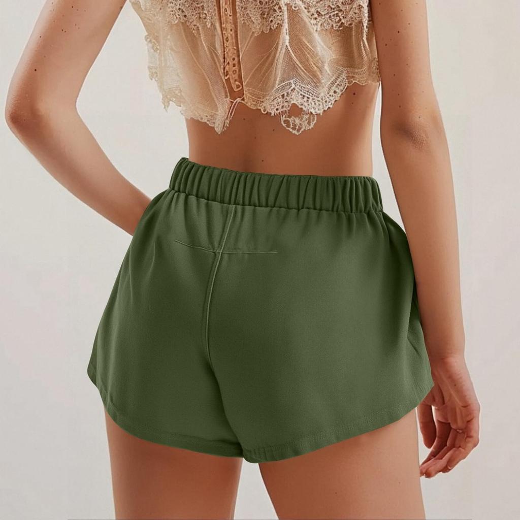 Casual Shorts For Women Summer Solid Color High Waisted Work Shorts With Pockets
