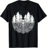 Men's Mycelium Mushroom Shirt - Black Forest Print Tee - Nature Graphic T-Shirt (S-XXXL)