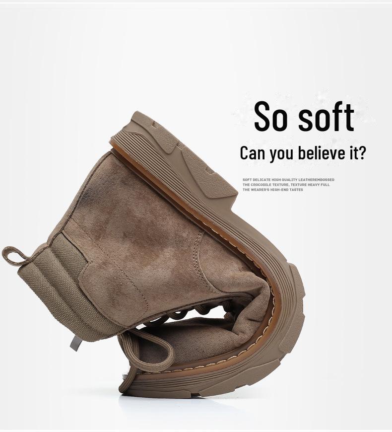 Men's 2020 Winter British High Top Genuine Leather Matte Boots