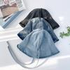 Women's Washed Denim Silver Bell Trumpet Bucket Hat