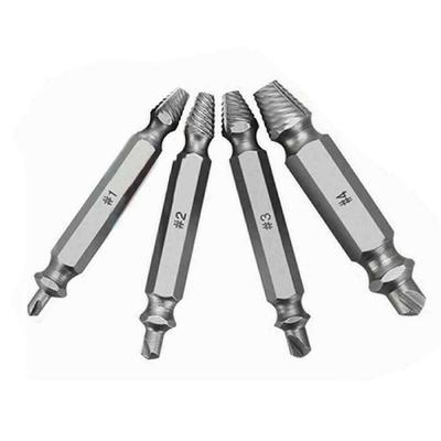 4Pcs Damaged Screw Breakage Bolt Extractor Drill Bits Guide Set Broken Screws Easy Out Remover Tool Kit