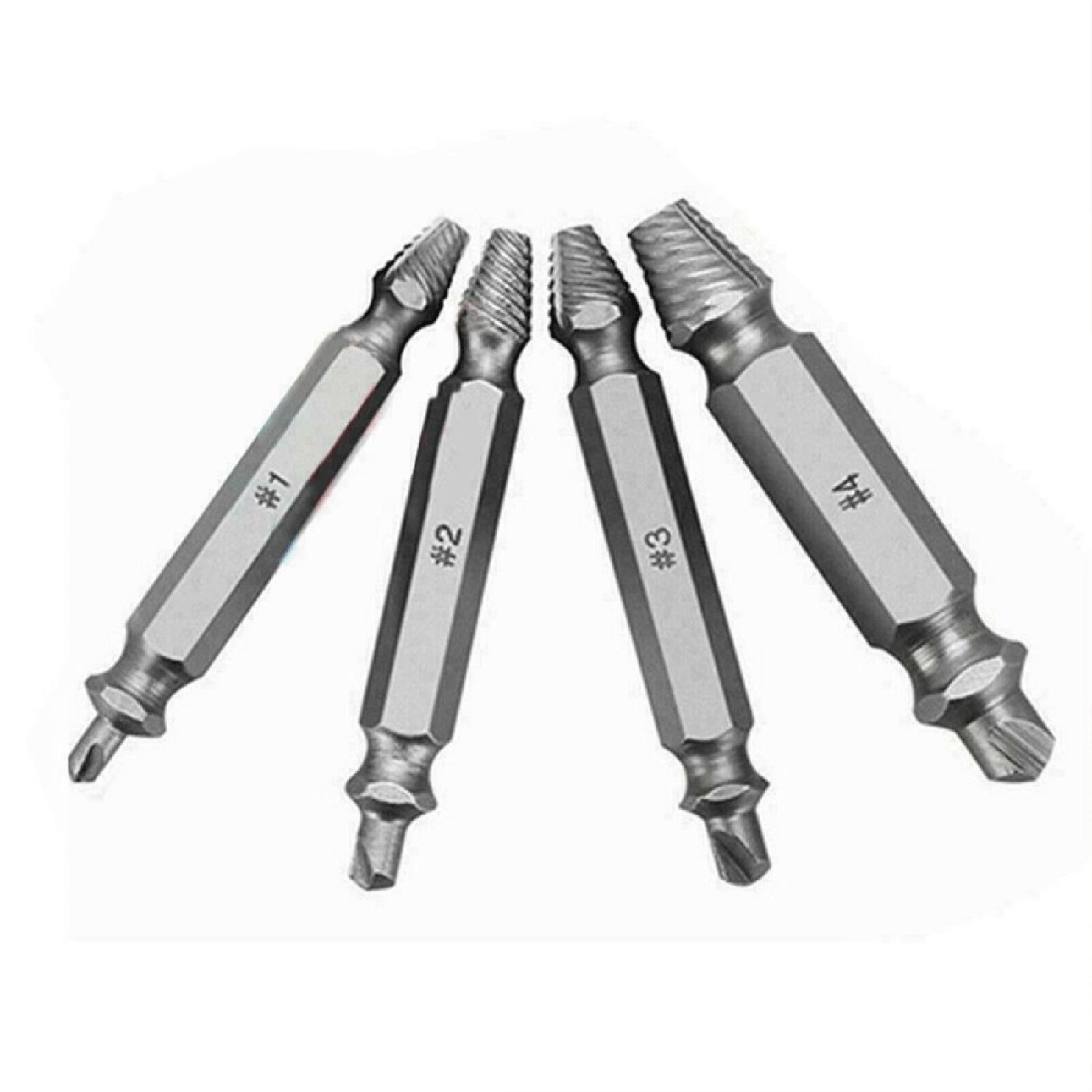 

4Pcs Damaged Screw Brkage Extractor Drill Bits Set Broken Screws sy Out Remover Tool Kit