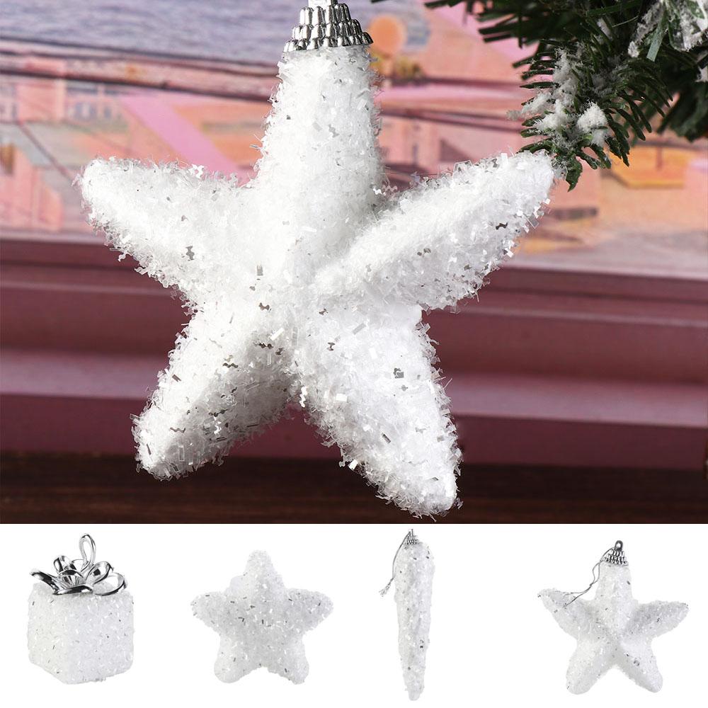 Gift Box White Foam Pendant Star Christmas Decorations Ornament Christmas Tree Pendant Home