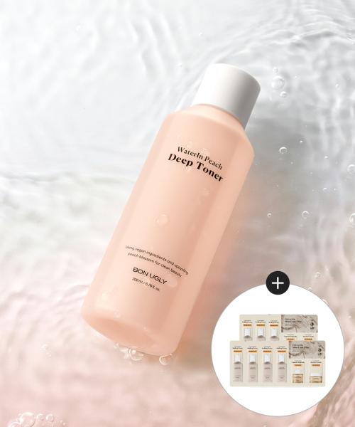 Bon Ugly Water-In Peach Deep Toner 200ml with Firming Kelp 3-Type Samples + 7 Sheet Masks NONE