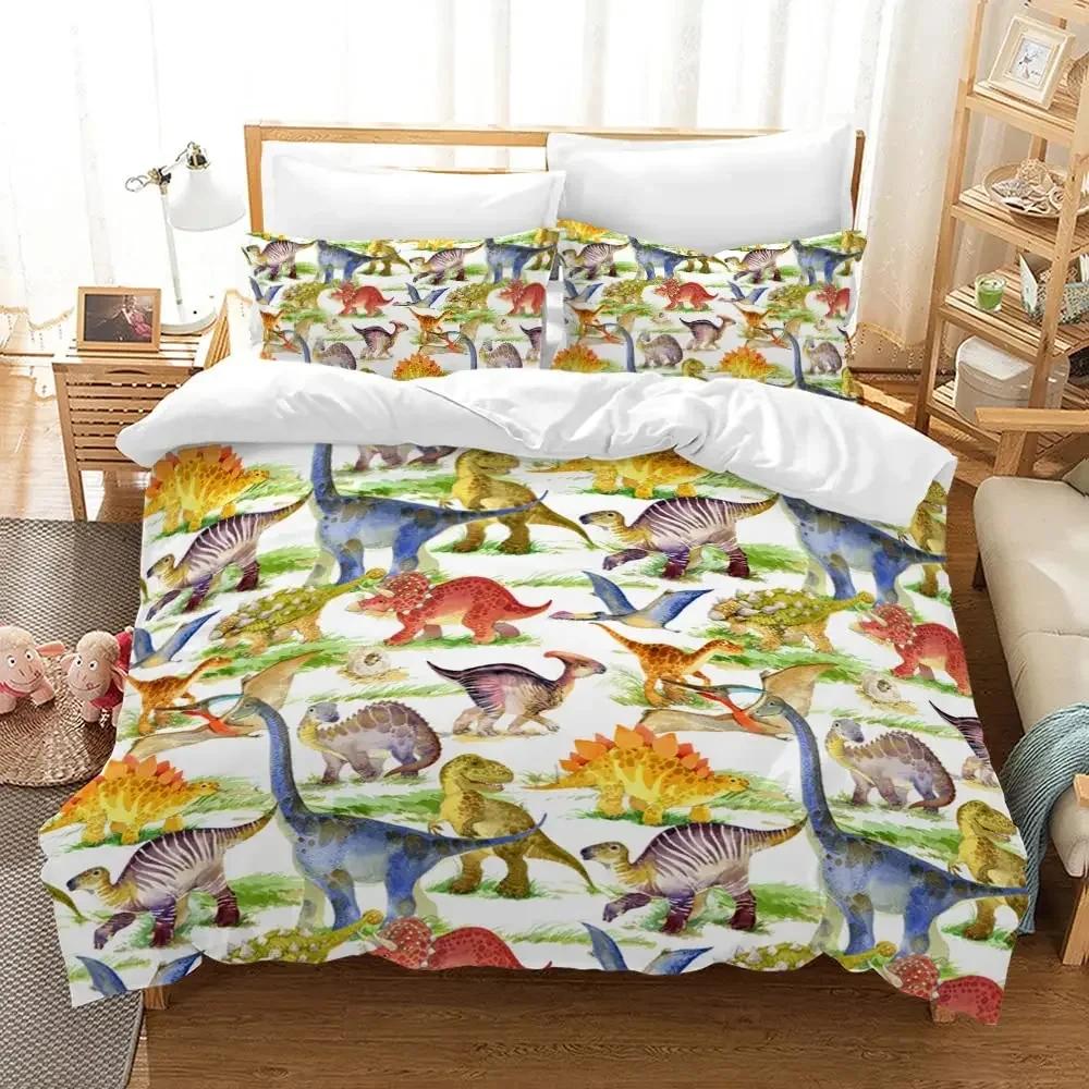 Dinosaur Soft Duvet Cover Black Evolution Extinction Predator Animals Beding Set Ful Double Quen King-Sized Dimensionsd Dimensions Polyester Qulit