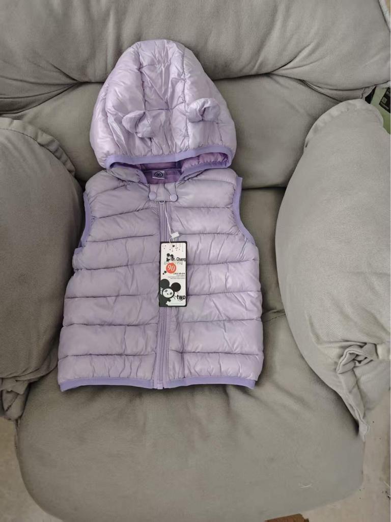 Stilvolle Jacke für Kleinkinder: Baumwoll-Daunenweste für Mädchen für Herbst und Winter, lässige, leichte Weste für Jungen.