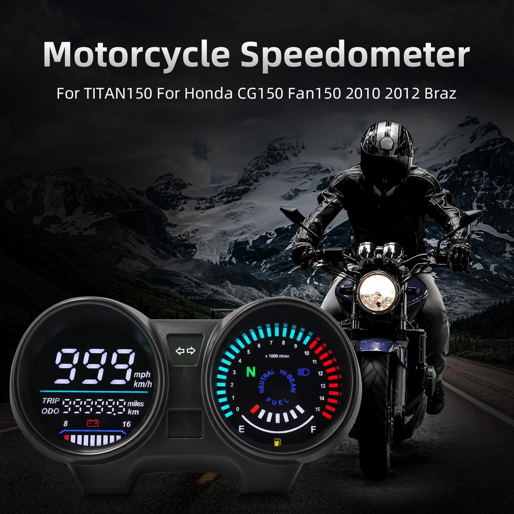 AD LED Digital Motorcycle Speedometer Dashboad Odometer RPM Meter For Honda Brazil CG125 2000 to 2008 Fan 125 Titan 125 2013
