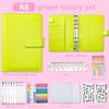 A6 Zipper Pouch Notebook: PU Leather Macaron Loose-Leaf Journal