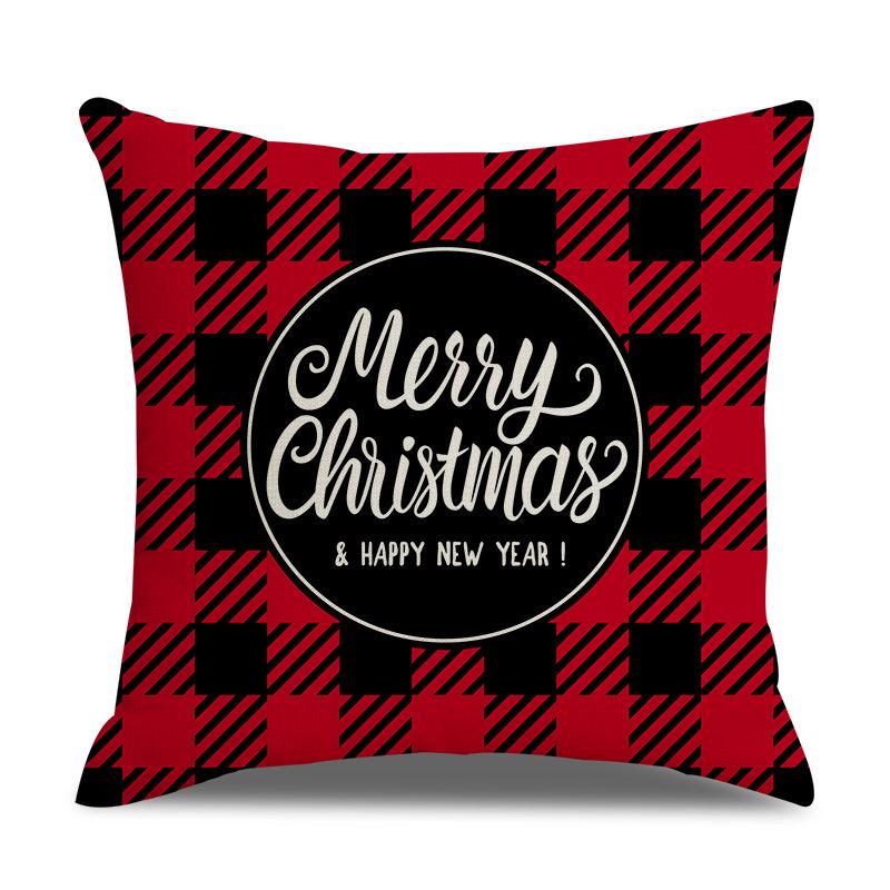 Schottische Weihnachten Einseitige Leinen-Kissenhülle Wohnzimmer-Kissenhülle Bett-Kissenhülle Schlafzimmer-Kissenhülle