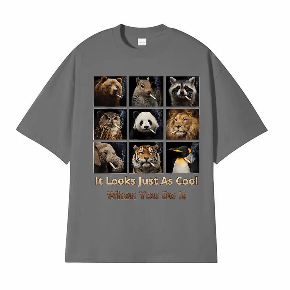 Es sieht genauso cool aus, wenn du es machst Lustiges Meme T-Shirt Mode Vintage Kurzarm-T-Shirts Herren Damen Lässiges Übergroßes T-Shirt