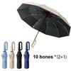 105cm Reinforce Ring Clasp Fully Automatic Umbrella for Men and Women, Folding, Windproof, Strong, Waterproof, Sturdy, Sunscreen