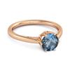 London Blue Topaz Classic Solitaire Ring - 925 Sterling Silver Rose Gold Vermeil