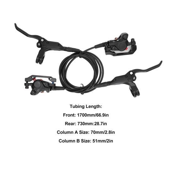 2pcs Electric Bike Hydraulic Disc Brakes 4 Piston Front Rear Oil Pressure Disc Brake Set for Modification 