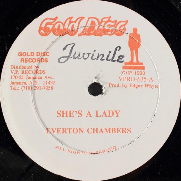 

12inch Record EVERTON CHAMBERS COMMANDER SHAD Shes A Lady Love Motion VPRD635 Gold Disc 1990 US Reggae Ska Dub Used