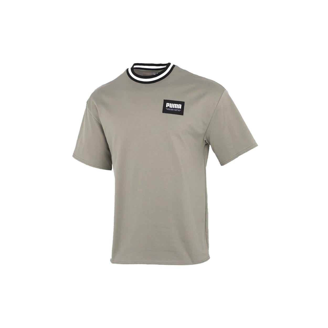 PUMA Solid Men Round Neck T-Shirt  Olivegreen  Men s 845861-73 L