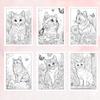 1 szt., Kolorowanka dla kota, Kolorowanka dla nastolatków, 30 różnych wzorów, Gruby papier 100 gsm, Redukcja stresu, Prezent urodzinowy