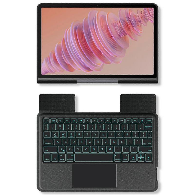 For Lenovo Tab Plus Leather Case+Bluetooth Keyboard with Backlight Trackpad