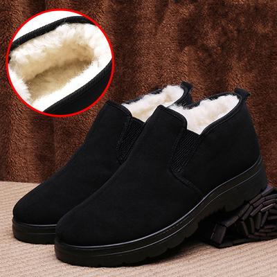 2025 New Old Beijing Cloth Shoes Fleece Warm Non-slip Men's Cotton Shoes In the Elderly Winter Fleece Shoes
