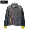 ×Untitled Carlo Volpi Sheep Leather Colorful Zipper Double Rider Jacket 48 blackUsed
