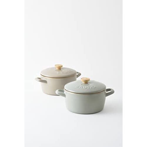 Bruno Fuji Enamel 20cm Double-Handled Pot, BHK280 [6760926] Greige