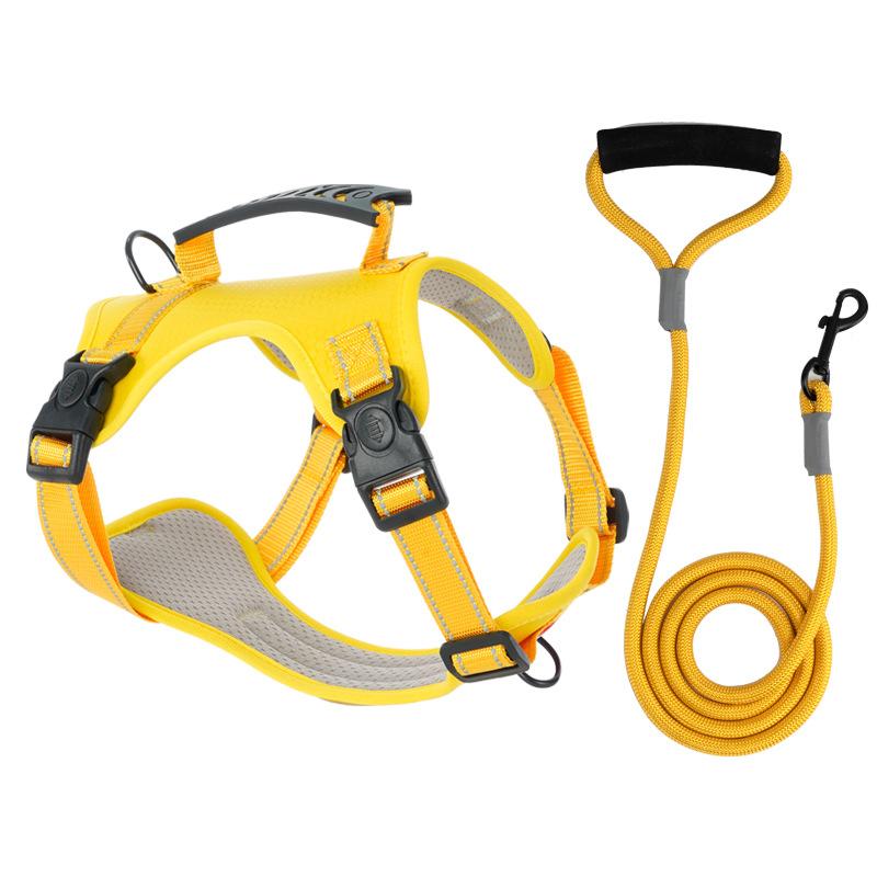 Adjustable Dog Chest Strap Vest Style Night Reflective Corgi Shiba Inu Medium and Large Dog Walking Pet Traction Rope High Quality