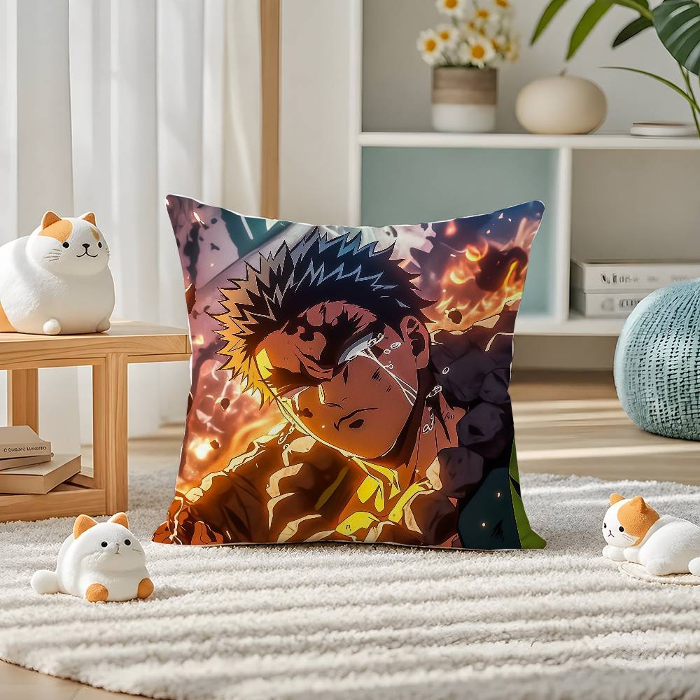 Demon Slayer Tokito Muichiro Anime Plush Pillow Cover Soft Short Plush Cushion Cover For Sofa Bedroom Home Decor Gift Decoration