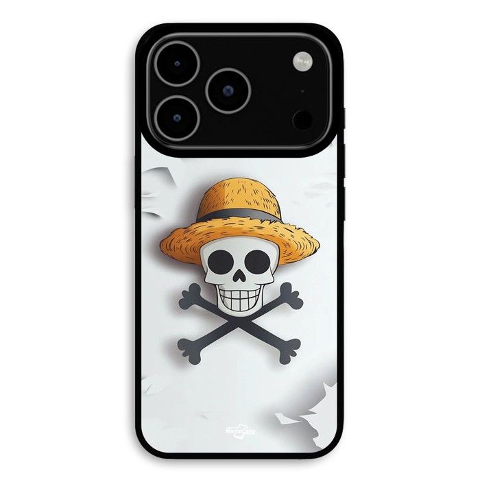 Hülle Für iPhone 17 Pro Max one piece Totenkopf Logo Hintergrund Grau Maniacase schwarz