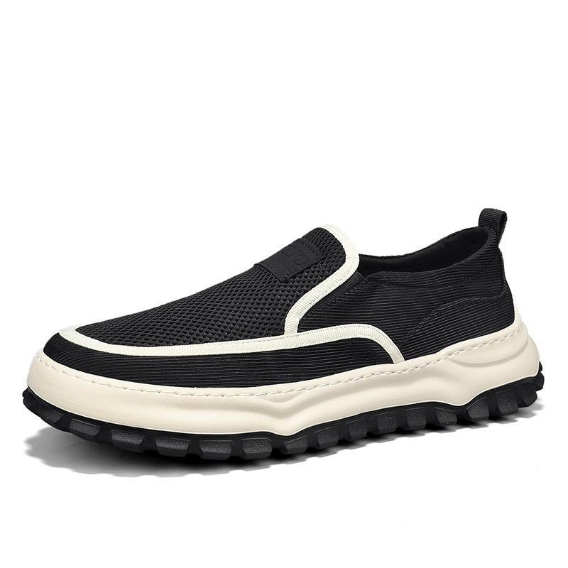 Summer men's shoes new old Beijing cloth shoes breathable mesh board shoes men's versatile casual shoes one pedal Doudou shoes