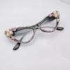 Womens Luxury Rhinestone Cat Eye Reading Glasses Fashion Ladies Glasses Anti-Glare Lenses Presbyopia Eyeglasses