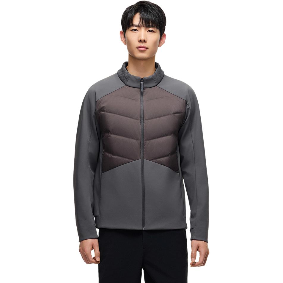 Anta Champion All-Weather Series Comfortable Warm Stand Collar Simple Down Jacket Men Outerwear Wind-Speed-Gray 152510615-5