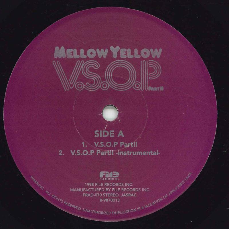 

12inch Record MELLOW YELLOW V.s.o.p Part II FRAD070 FILE 1998 Japan Japanese Club Dance Used