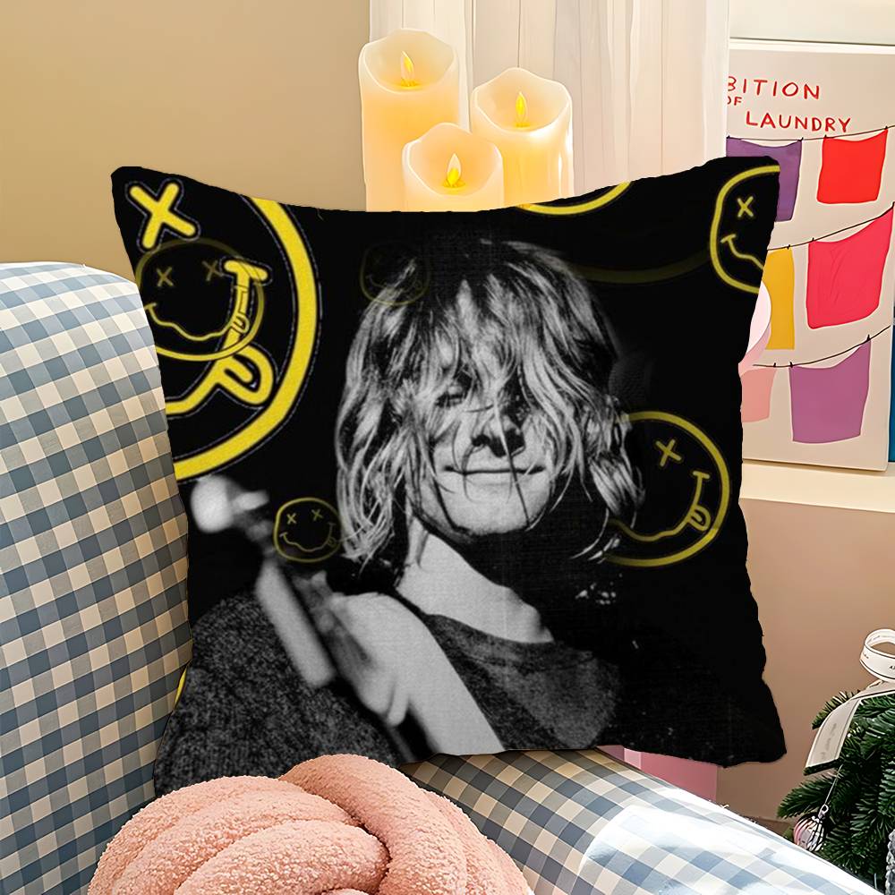 

Band Hot N-Nirvana Classic Maple Design Cushion Cover Happy Autumn Harvest Decor Holiday Decorati Pillow Cover 12x12Inch