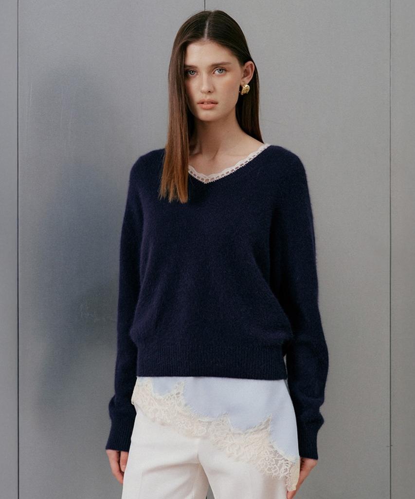 Baniseunyuyog Fw Sasha Fox Knit Pullover Navy