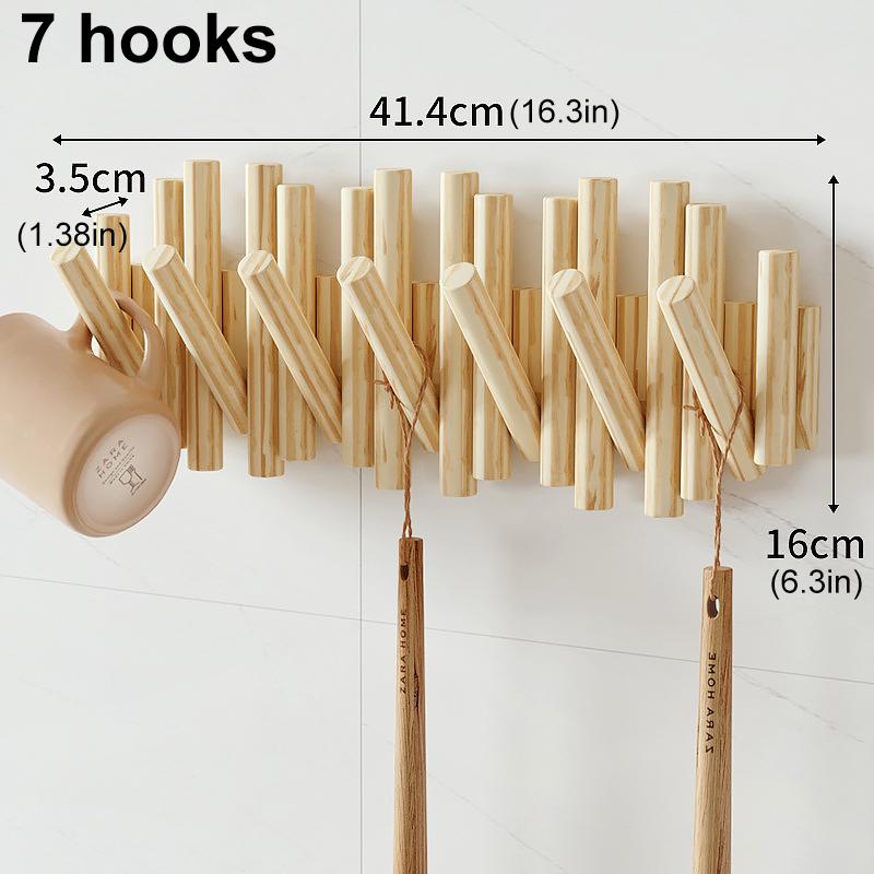 

1шт настенный крючок для одежды прихожая пианино клавиша настенная вешалка настенный декор твердая древесина спальня 3/5/7 крючков